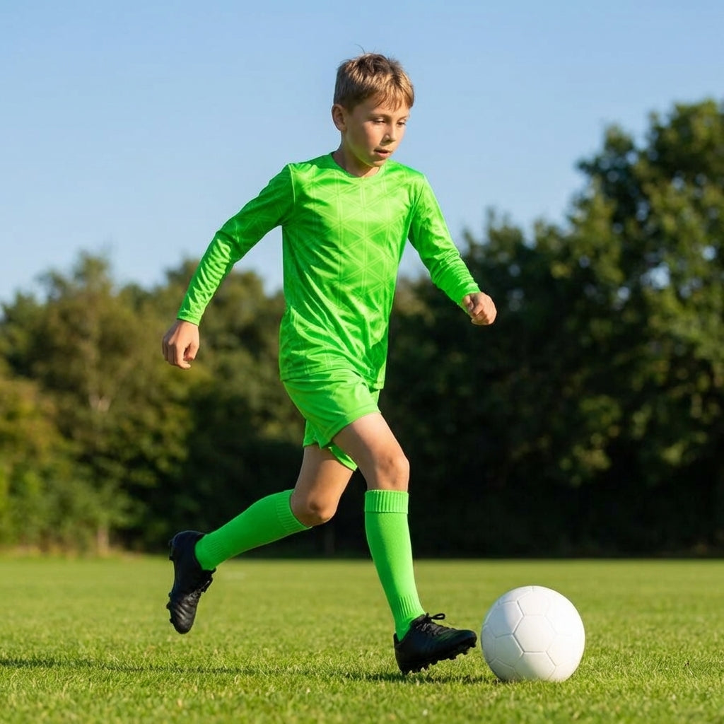 Kids' Long Sleeve Football Kit with Geometric Design