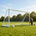 Replacement goal net for 8x6ft football goals in white HDPE