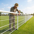 Football pitch barrier made of galvanised steel for club grounds