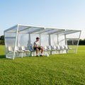 Heavy duty aluminium team shelter with moulded seats