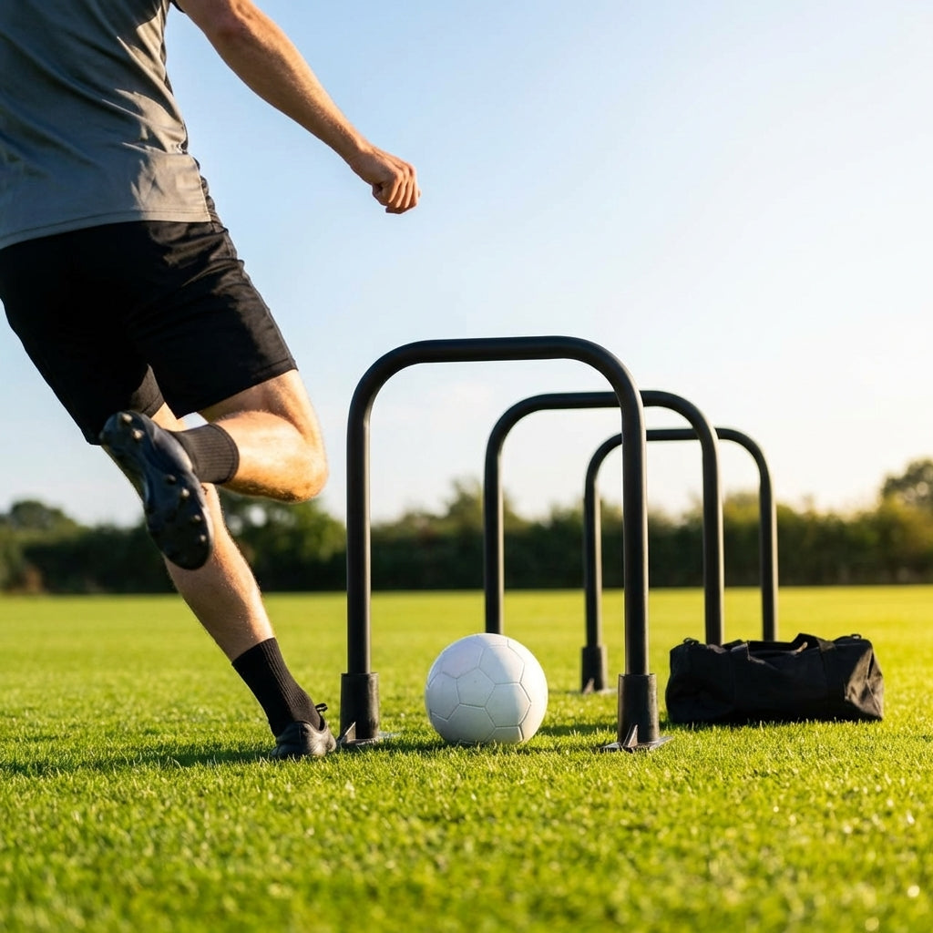 Football training passing arcs made of 34mm PVC