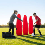 Inflatable football mannequins available in multiple sizes for training use