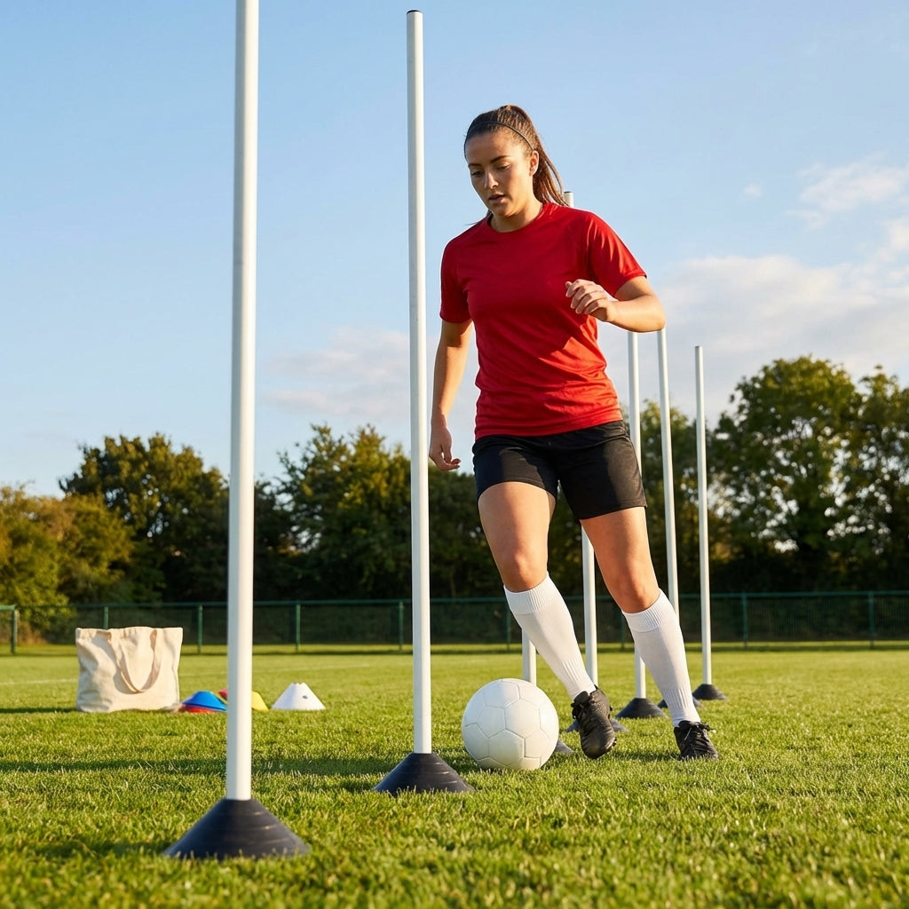 Slalom training poles in vibrant colours for agility training