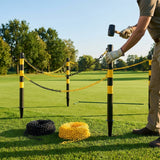Plastic post and chain set for soft grounds, available in 5 colours