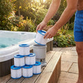 Hot tub replacement filter cartridges for inflatable spa systems