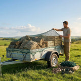 Ultra heavy duty trailer nets for secure cargo transport