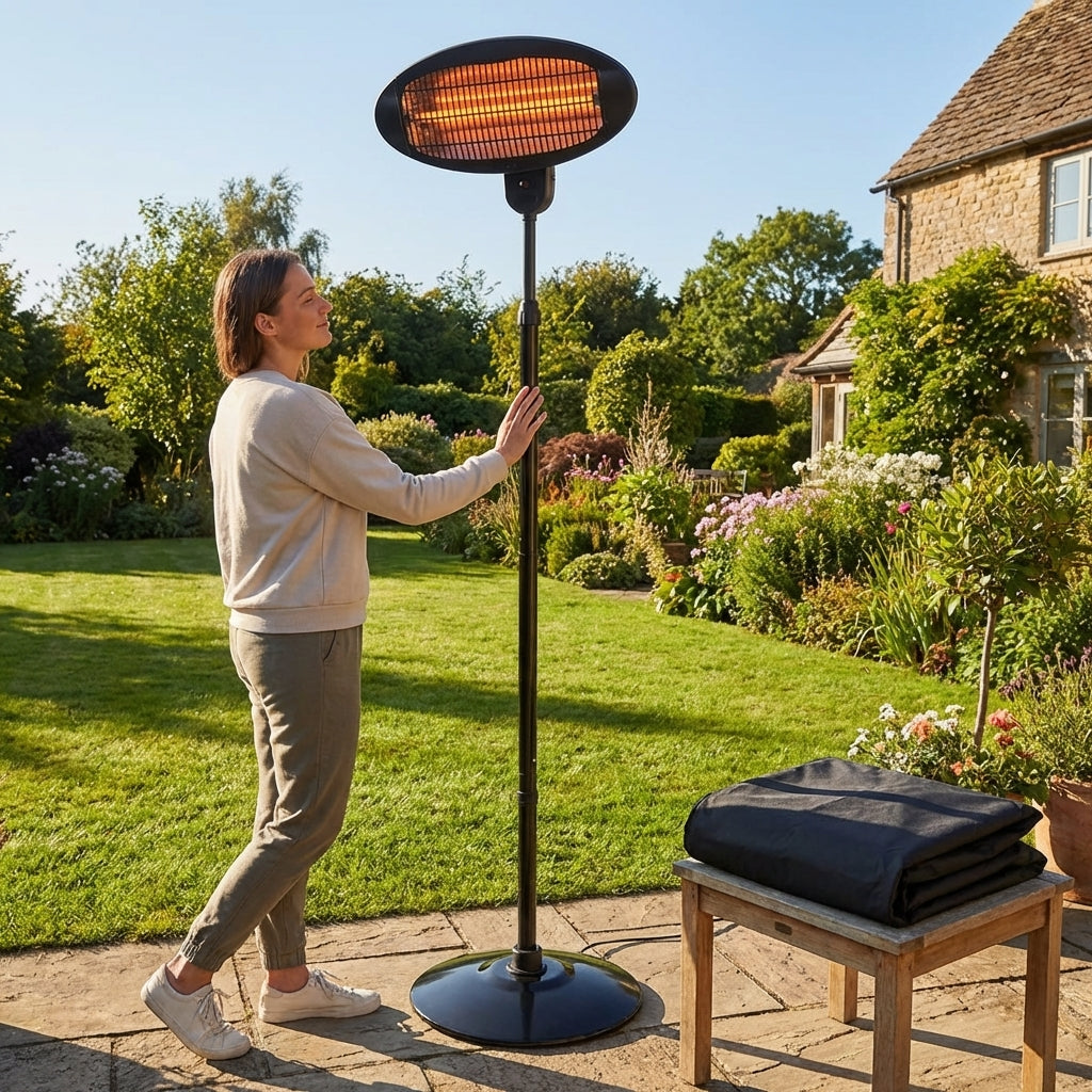 Patio Heater with adjustable settings and stand-alone or wall-mounted options