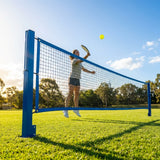 Pickleball post and net set for outdoor use