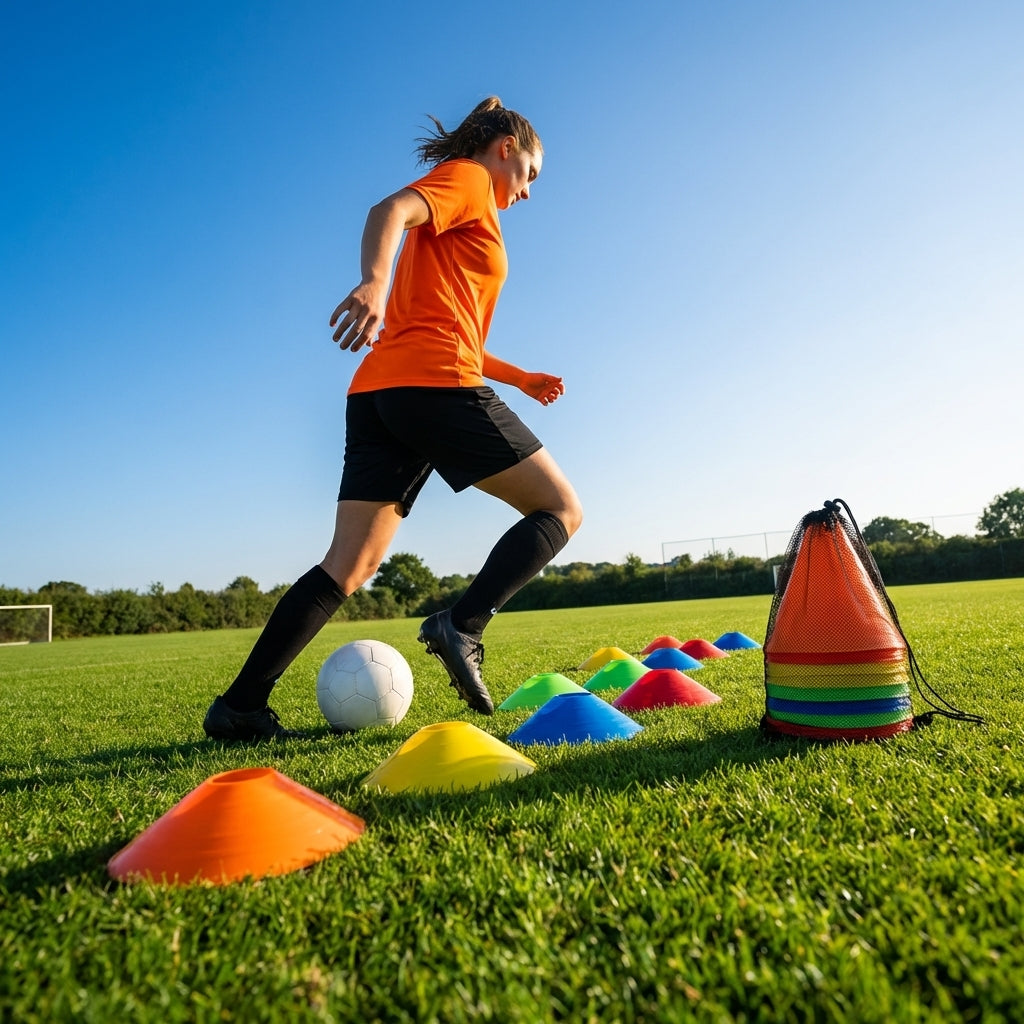 Training cones for sports and agility, durable plastic