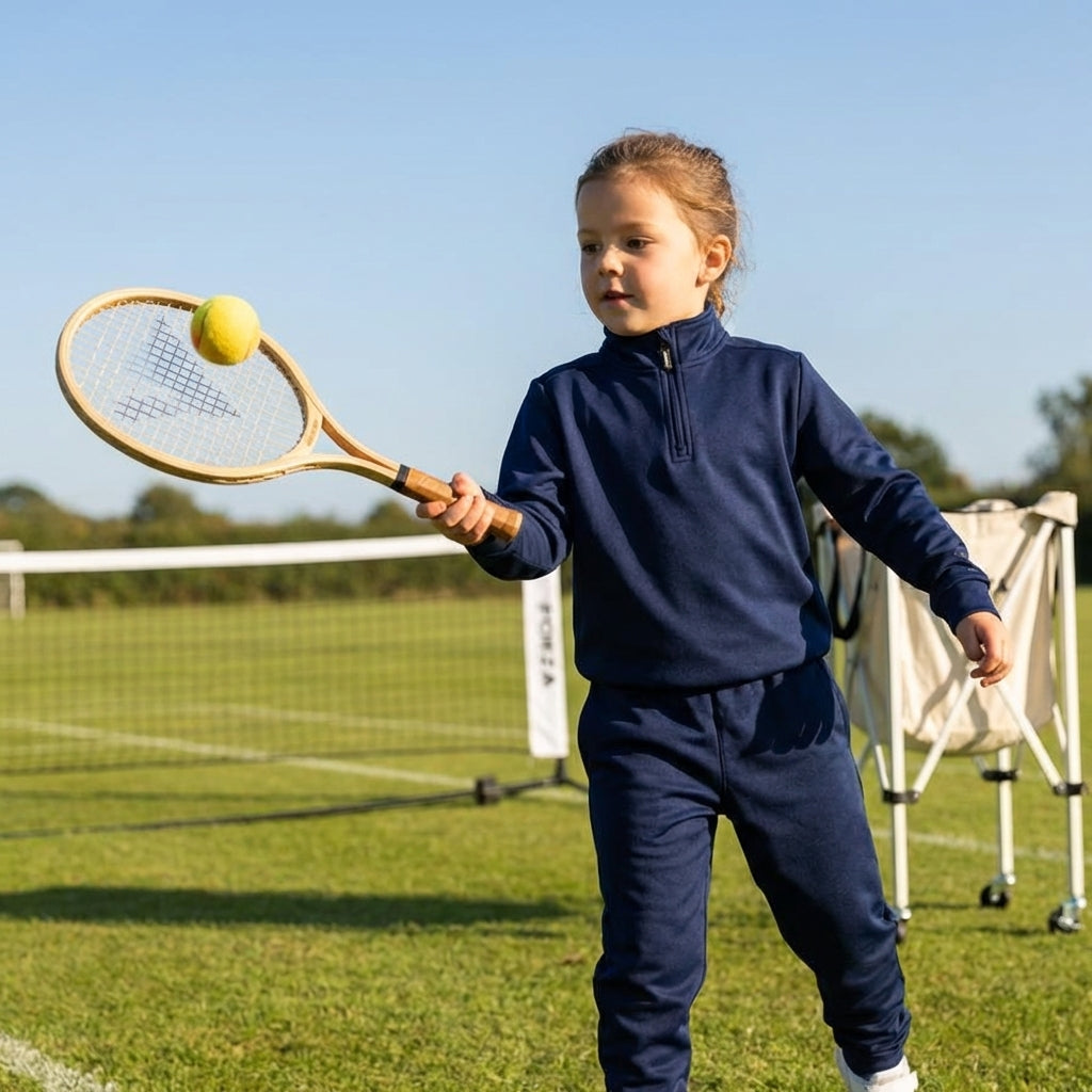 Junior tracksuit top in polyester for indoor and outdoor use