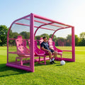 Fixed team shelter with aluminium frame and polycarbonate panels for sports