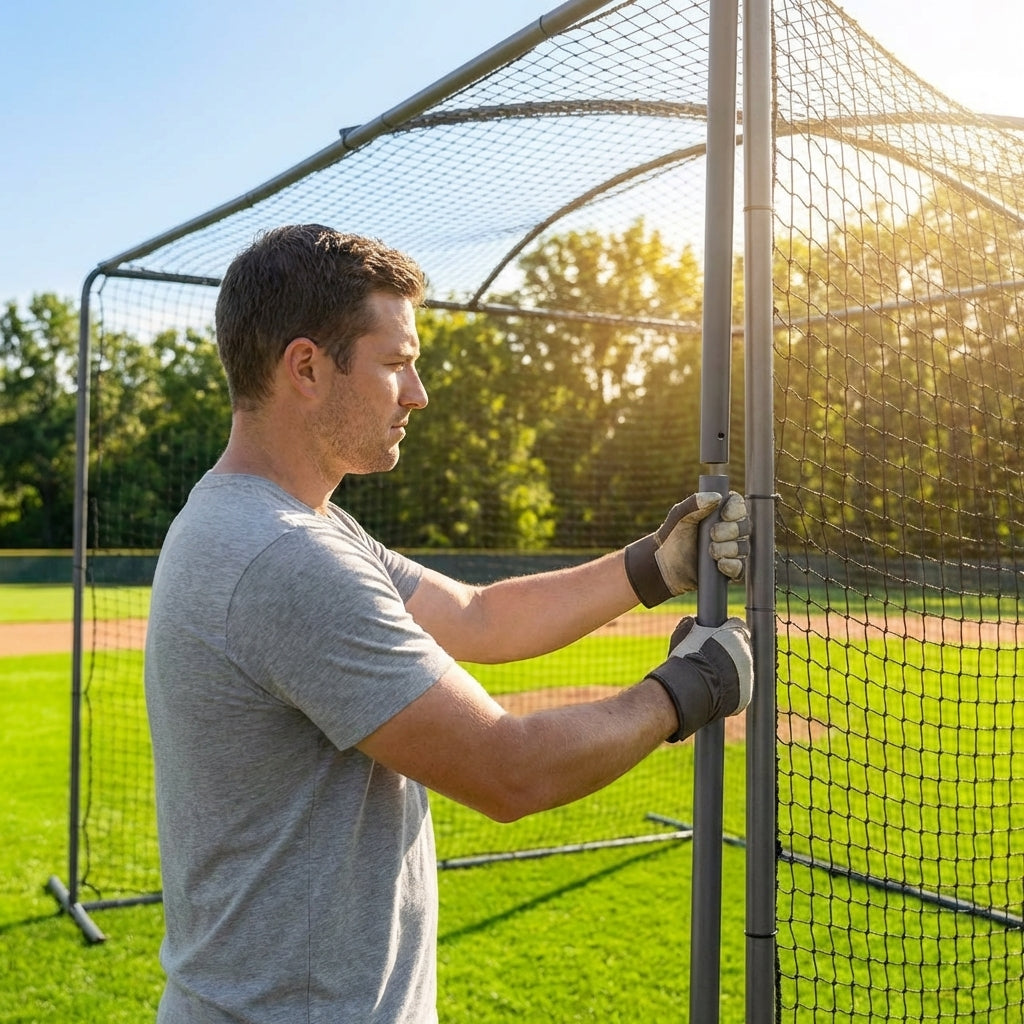 Replacement cage parts for baseball and cricket cages made from galvanised steel