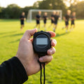 Professional water-resistant stopwatch with triple-row LCD display