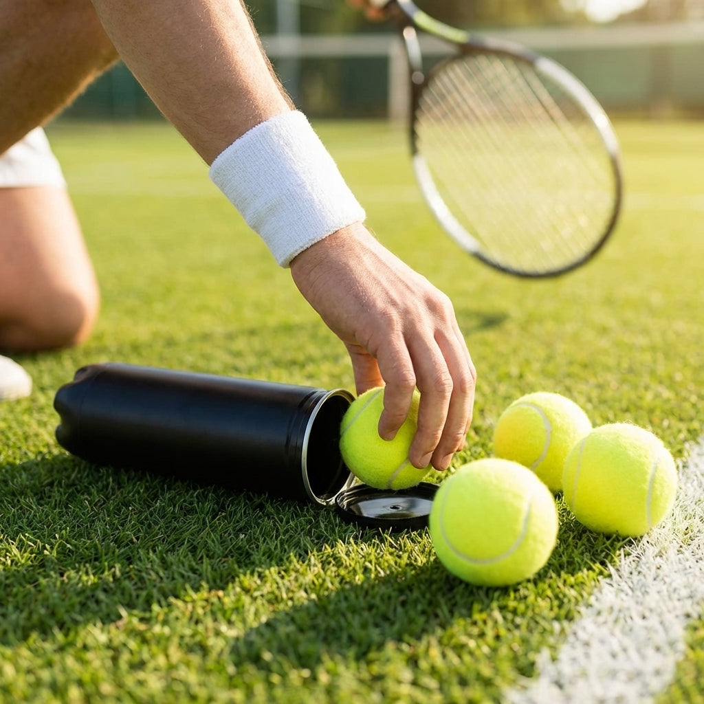 Tennis balls in a 4-ball tube, suitable for indoor and outdoor play