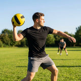 7in cloth dodgeball in red, blue, and yellow/black, perfect for indoor sports