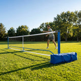 Portable pickleball net with steel frame and polyester netting