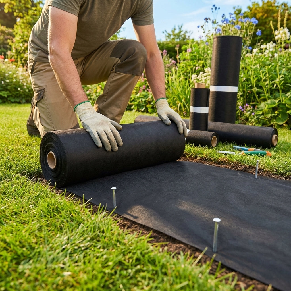 Heavy Duty Weed Control Fabric – Black – 50gsm/100gsm PP – Garden & Driveway Use