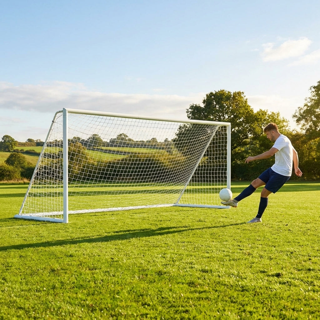 Steel football goal 16x7ft for school and park use