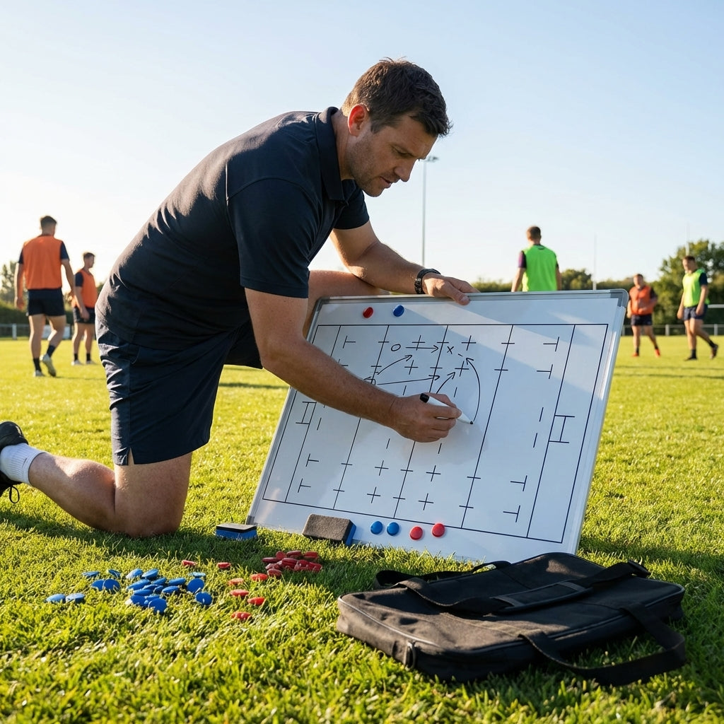 Double-sided coaching board with aluminium frame and accessories