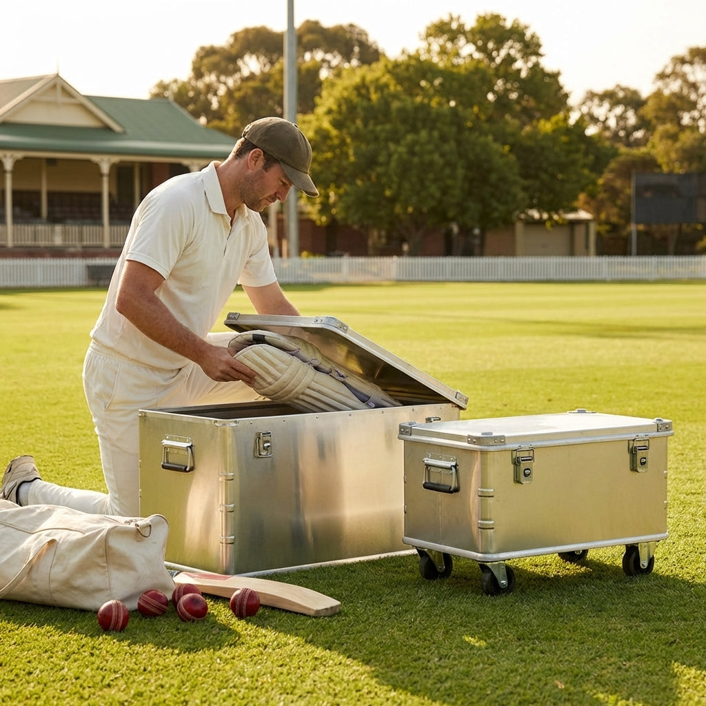 Aluminium storage boxes in various sizes for professional use