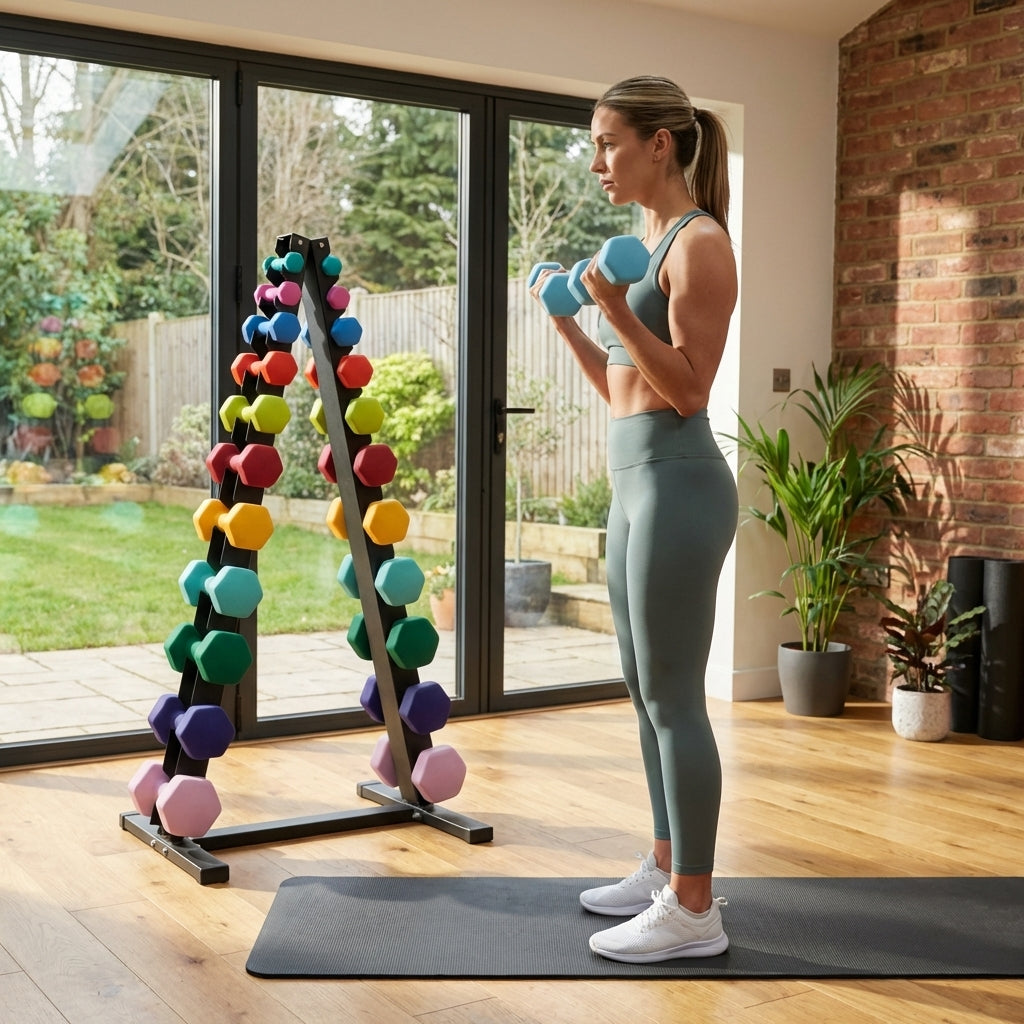 Neoprene dumbbells with non-slip coating for home and gym use