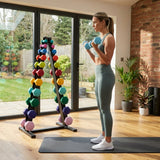Neoprene dumbbells with non-slip coating for home and gym use