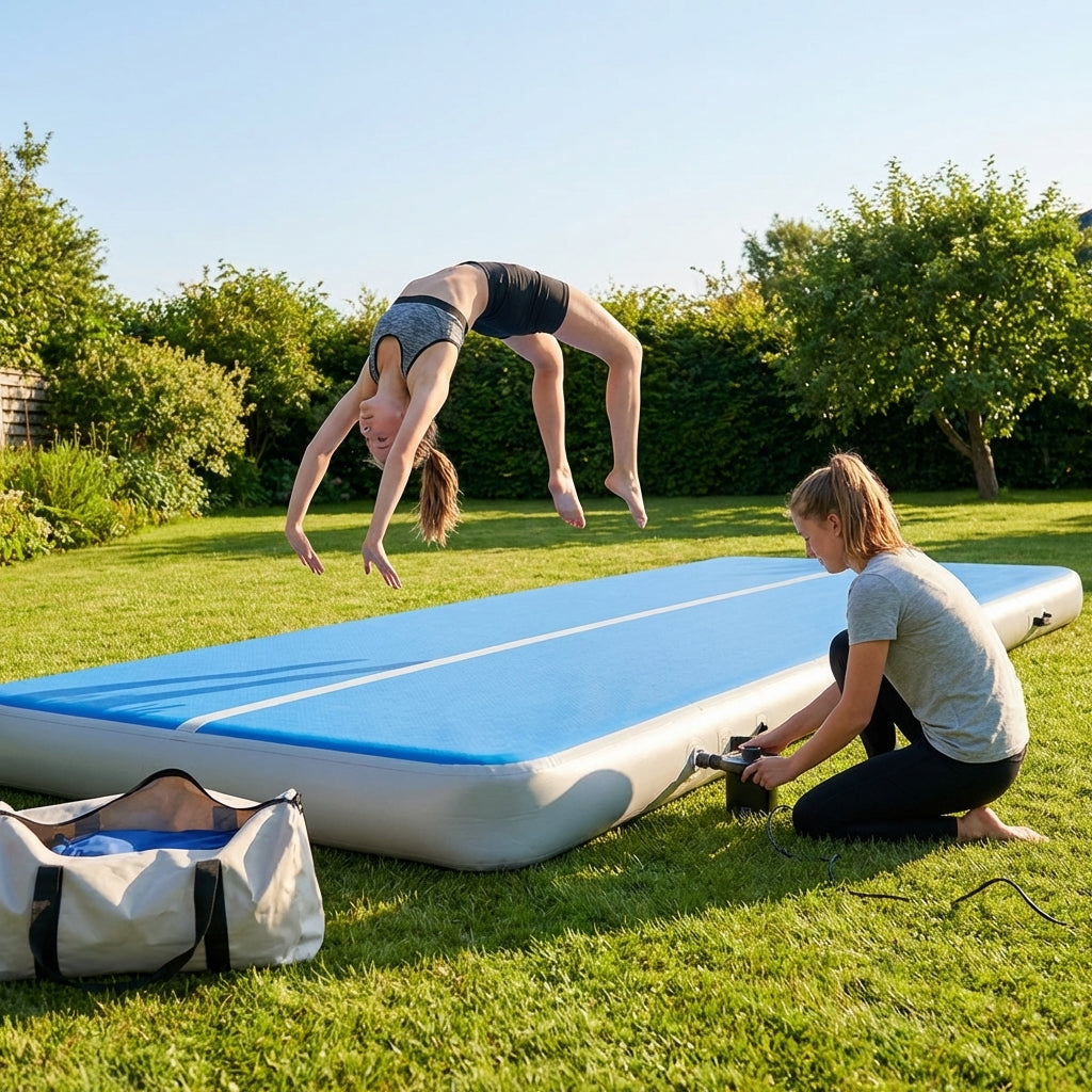 Inflatable Gymnastics Mats available in various sizes for home and gym use