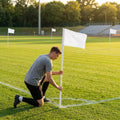 Football corner flag set with bright nylon flags and PVC poles