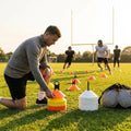 Training marker cones in vibrant colours for sports training