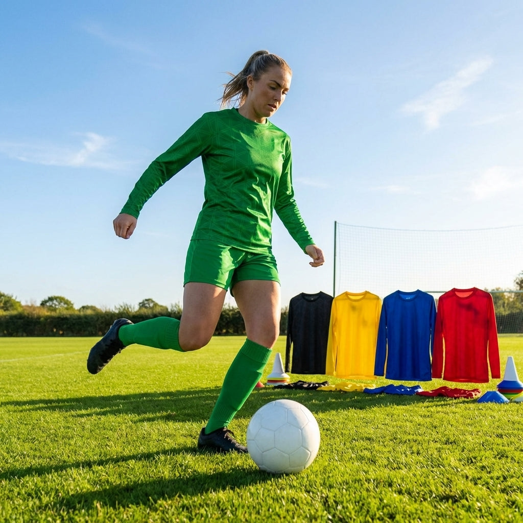 Women's Football Kit with Long Sleeve Shirt and Shorts
