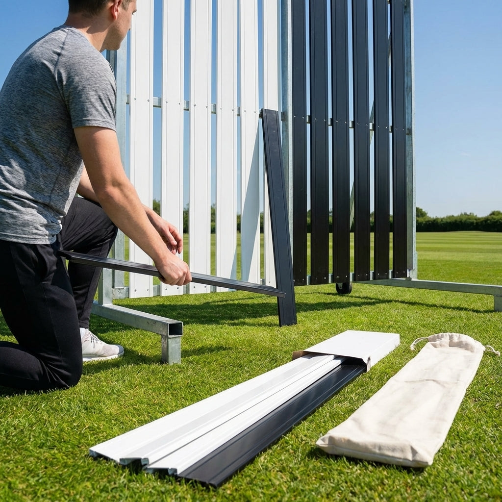 Replacement sight screen slats for cricket, available in white and black/white