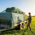 Ultra heavy duty trailer nets for secure cargo transport