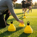 Training marker cones in vibrant colours for sports training