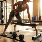 Hex dumbbells with rubber ends and chrome handles