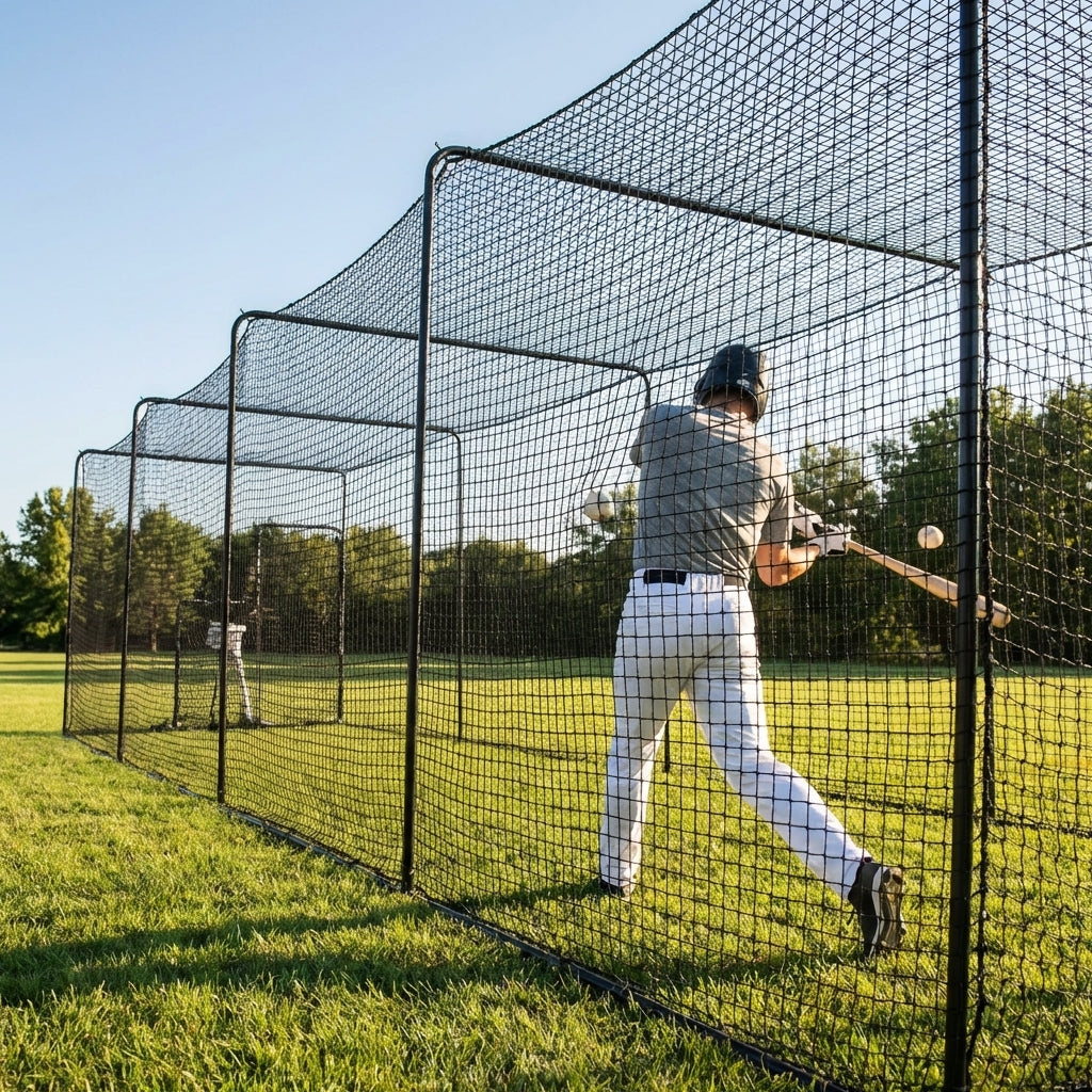 Baseball Batting Cage Net with Galvanized Steel Connectors