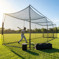 Black baseball batting cage nets made from HDPP twine for indoor and outdoor use
