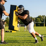 American Football Tackle Shield in blue and black with PVC and foam construction
