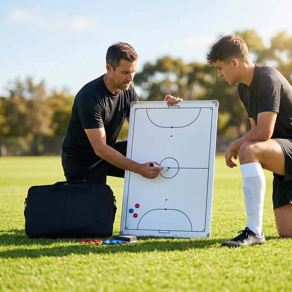 Double-sided coaching board with aluminium frame and accessories