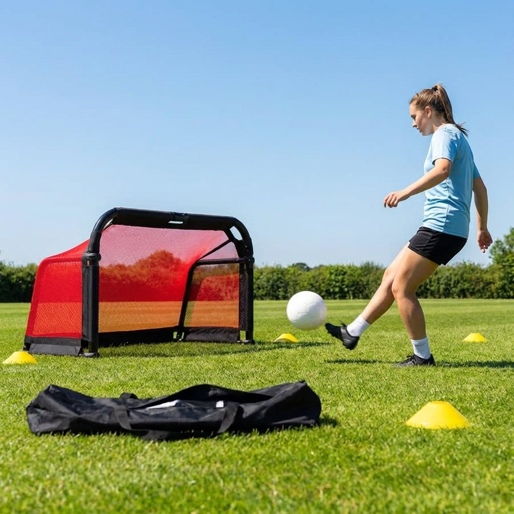 Aluminium Folding Football Goal in various sizes and colours, ideal for training and matches