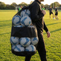 Football carry bag with 12 footballs, durable mesh