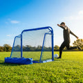 Beach football goal with fluorescent net and aluminium frame