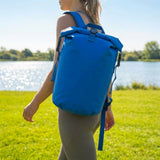 Waterproof dry bag rucksack, 10L capacity in orange, ideal for outdoor sports
