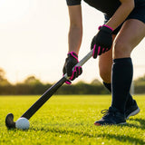 Hockey gloves available in XS to L, made from neoprene with PE knuckle protection, ideal for indoor and outdoor use