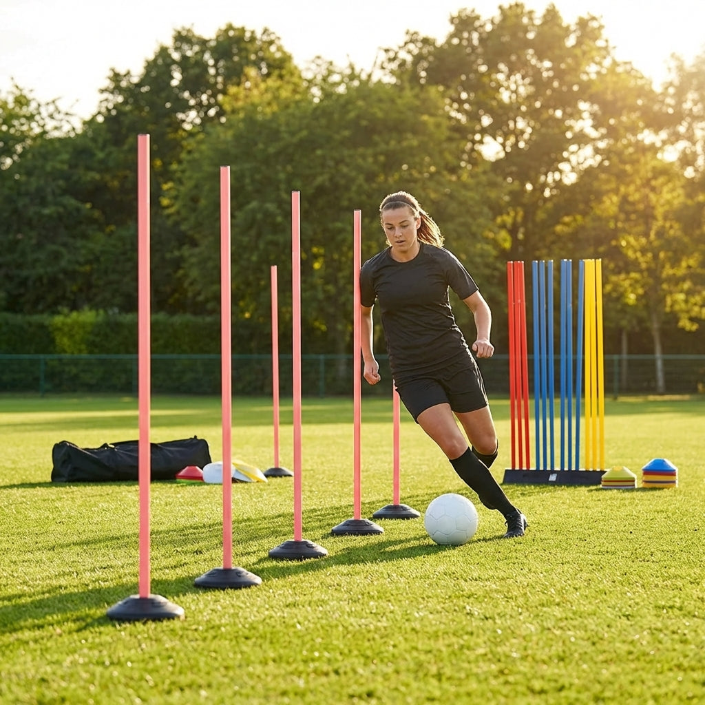 Slalom training poles in vibrant colours for agility training