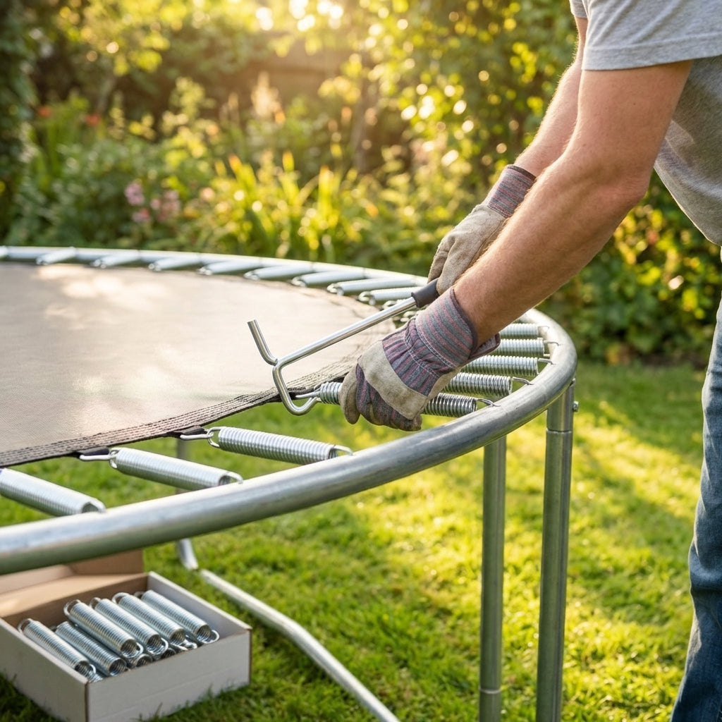 Replacement parts for garden trampolines, outdoor use