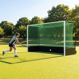 Aluminium hockey goal with HDPE net, 12ft x 7ft, for tournament use