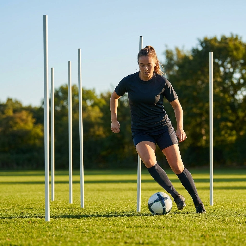 Slalom training poles in vibrant colours for sports practice