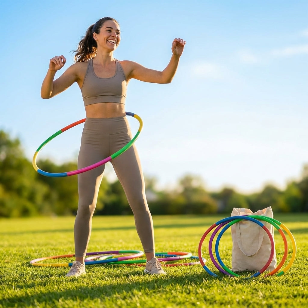 Colourful hula hoops made of high-density plastic for kids