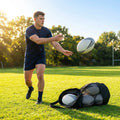 Rebound rugby ball for solo training