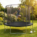Trampoline jumping mat in black, high-performance fabric for garden trampolines